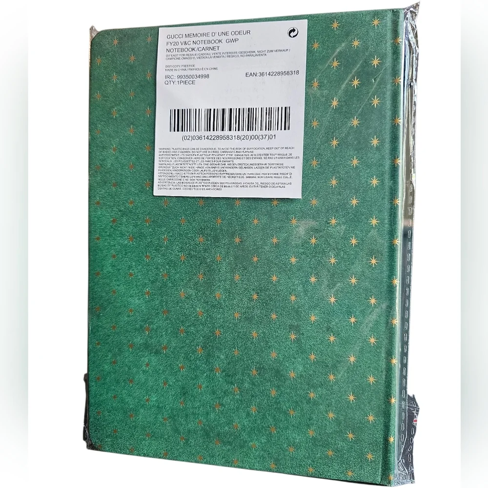 Gucci Green and Gold Limited Edition Notebook Journal NEW GWP